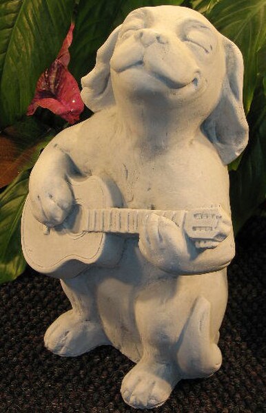 Dog Statue for outdoors Dog With Guitar Garden Statue Sculptural